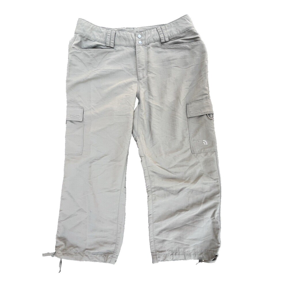 The North Face Women's Cargo Capri Hiking Pants Beige Size 8 Lightweight Comfy